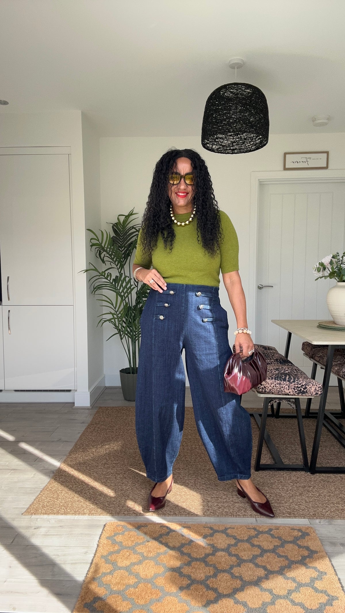 JOSIE DENIM BARREL LEG TROUSERS *New