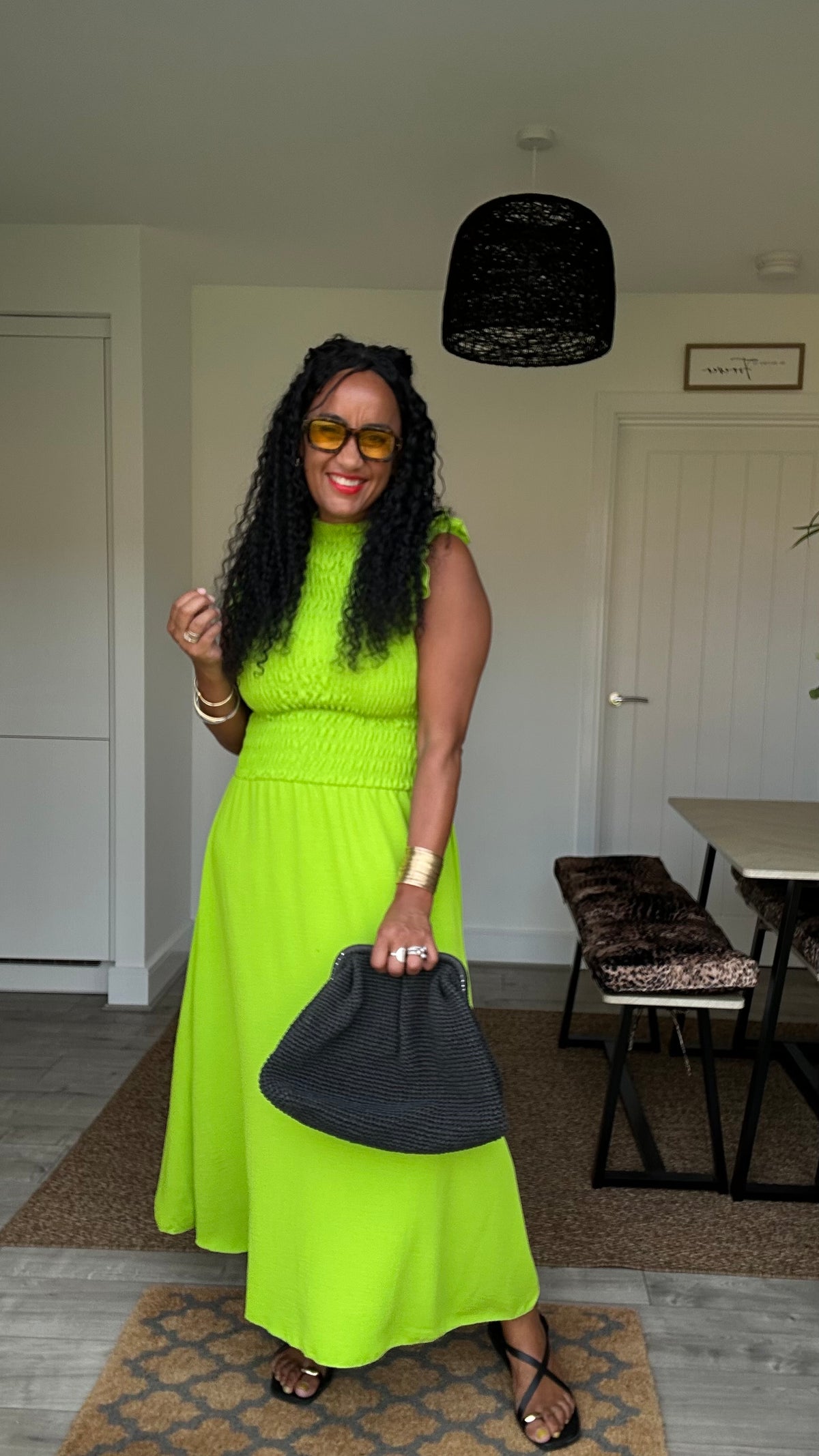 SALE SINITA SHEARED BODICE MAXI DRESS LIME 🍋‍🟩