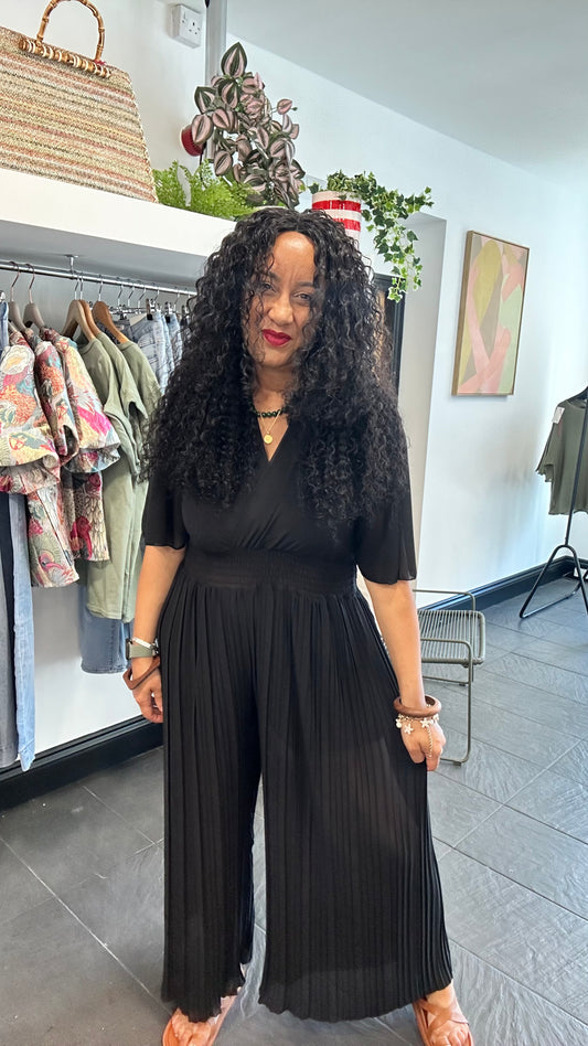 PLEATED TROUSER JUMPSUIT BLACK *New