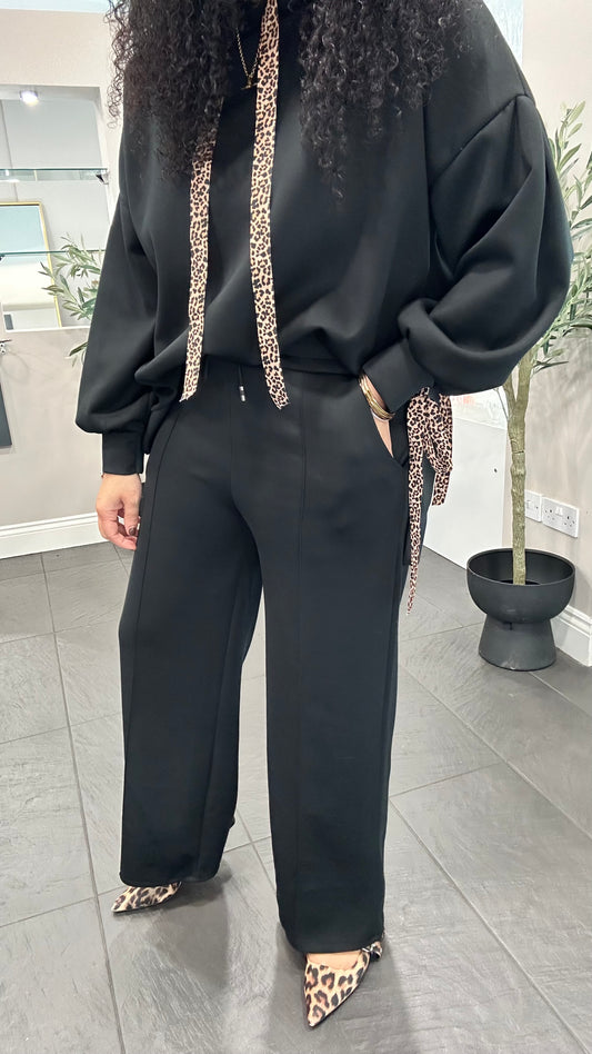 CAMILLA WIDE LEG JOGGERS BLACK