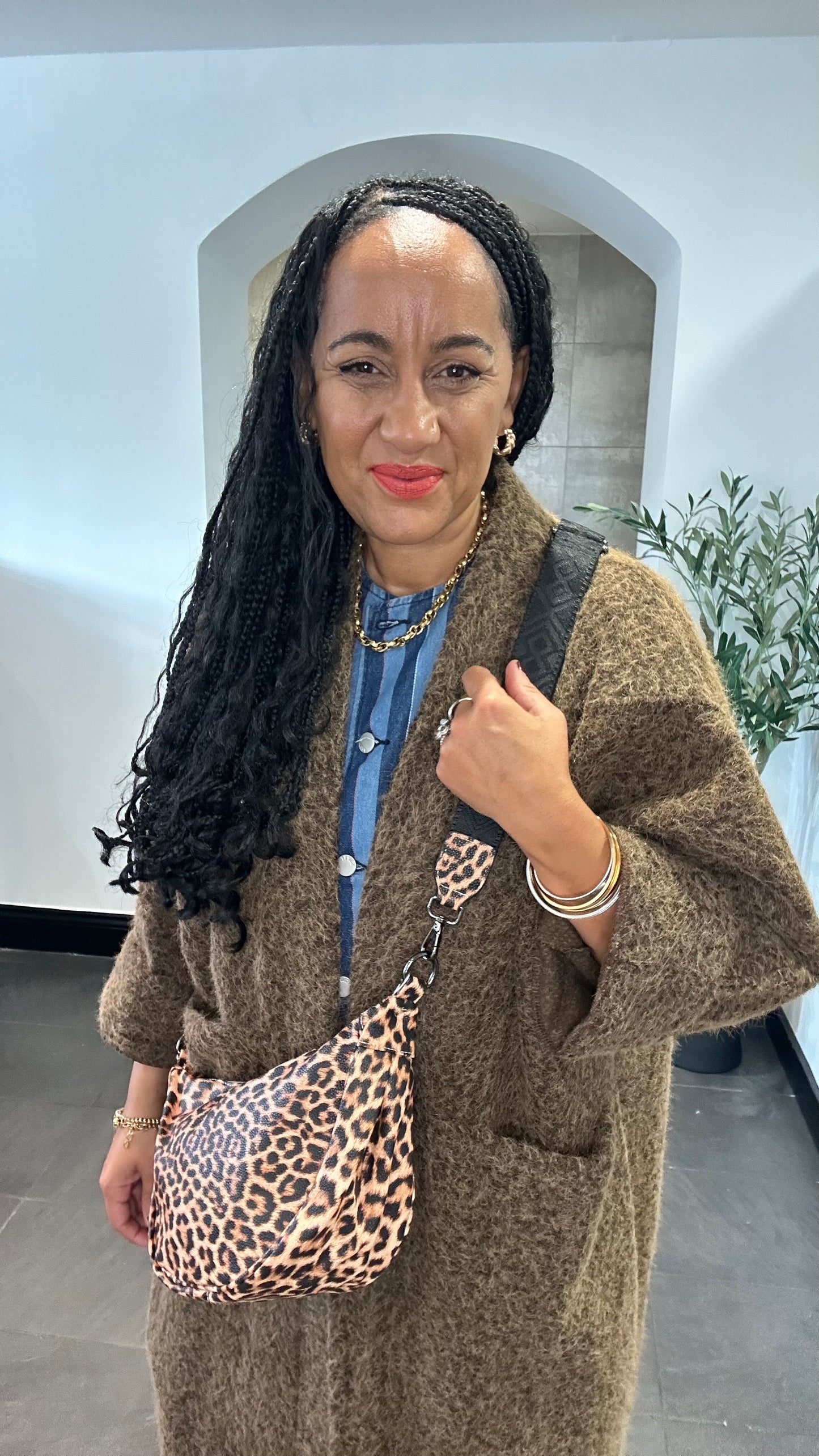 MATILDA OVERSIZED DUSTER BROWN  *New