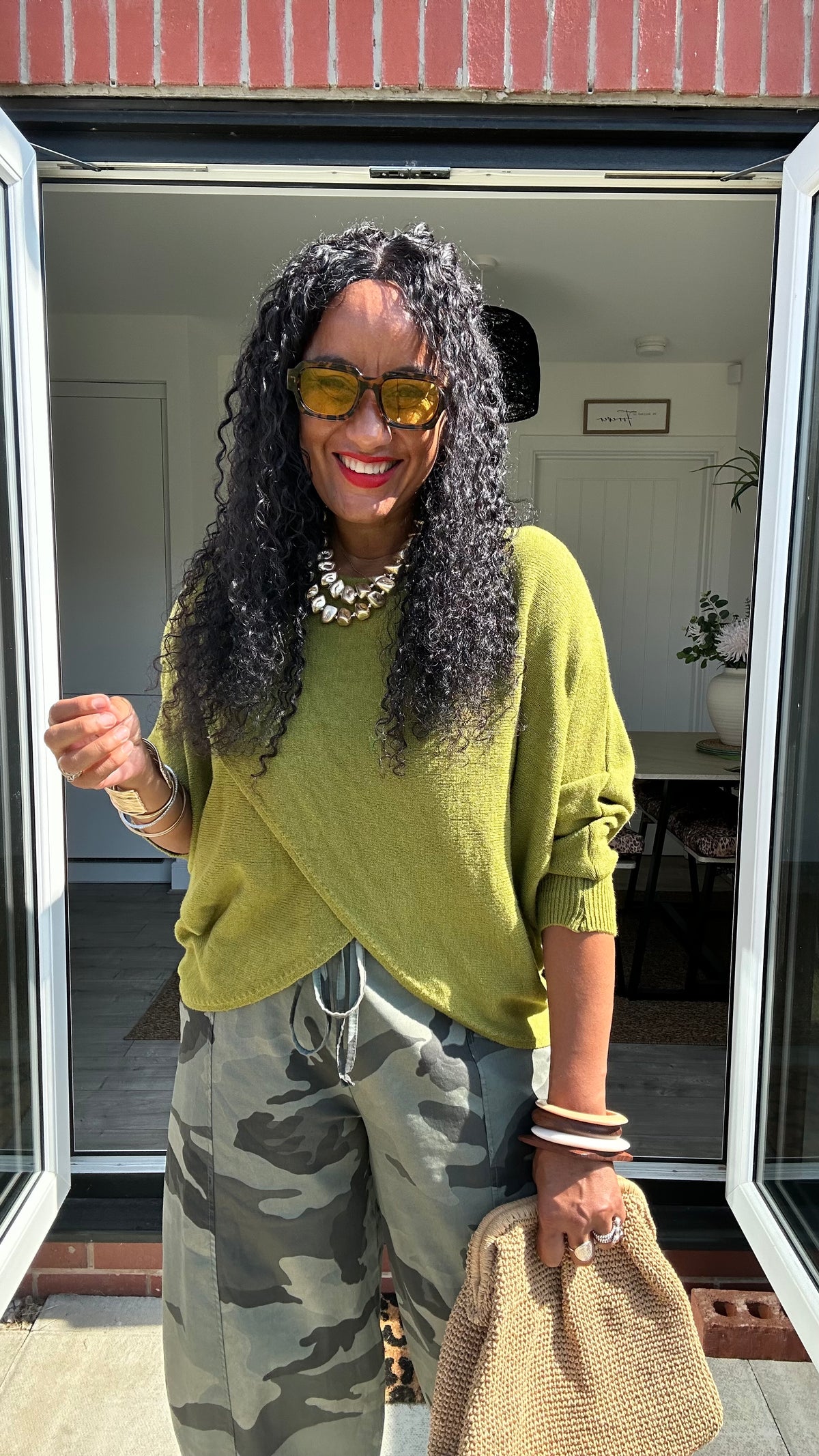 MABLE FRONT CROSS WRAP JUMPER OLIVE 🫒*New