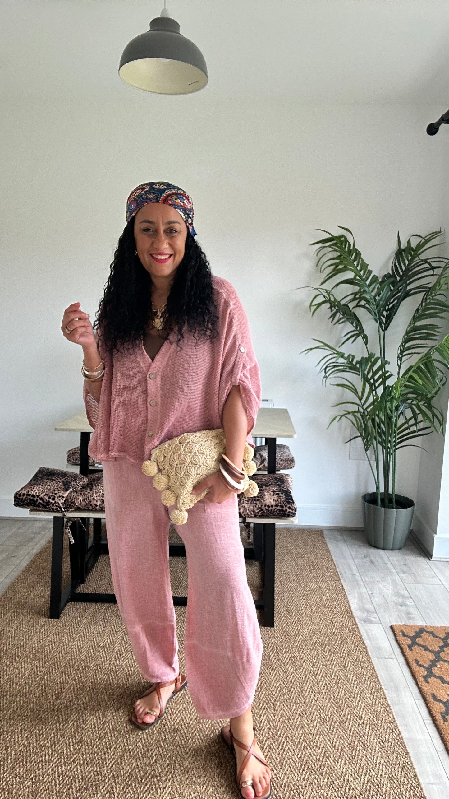 DERBY BARREL LEG TROUSERS SALMON PINK *New