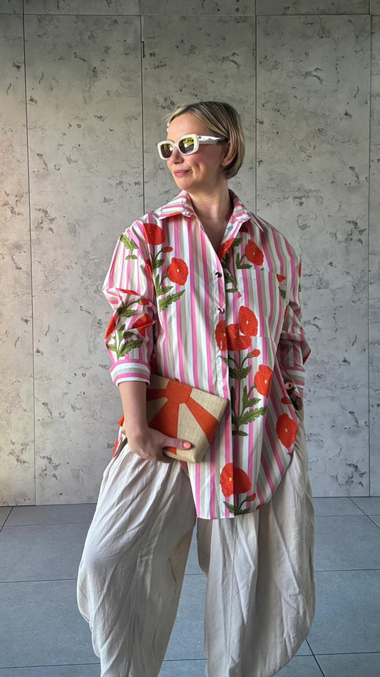 FLORAL PINK SHIRT *New