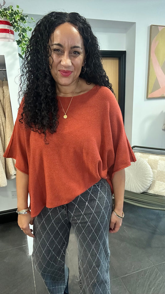 FINLAY SOFT BRUSHED KNIT RUST  *New