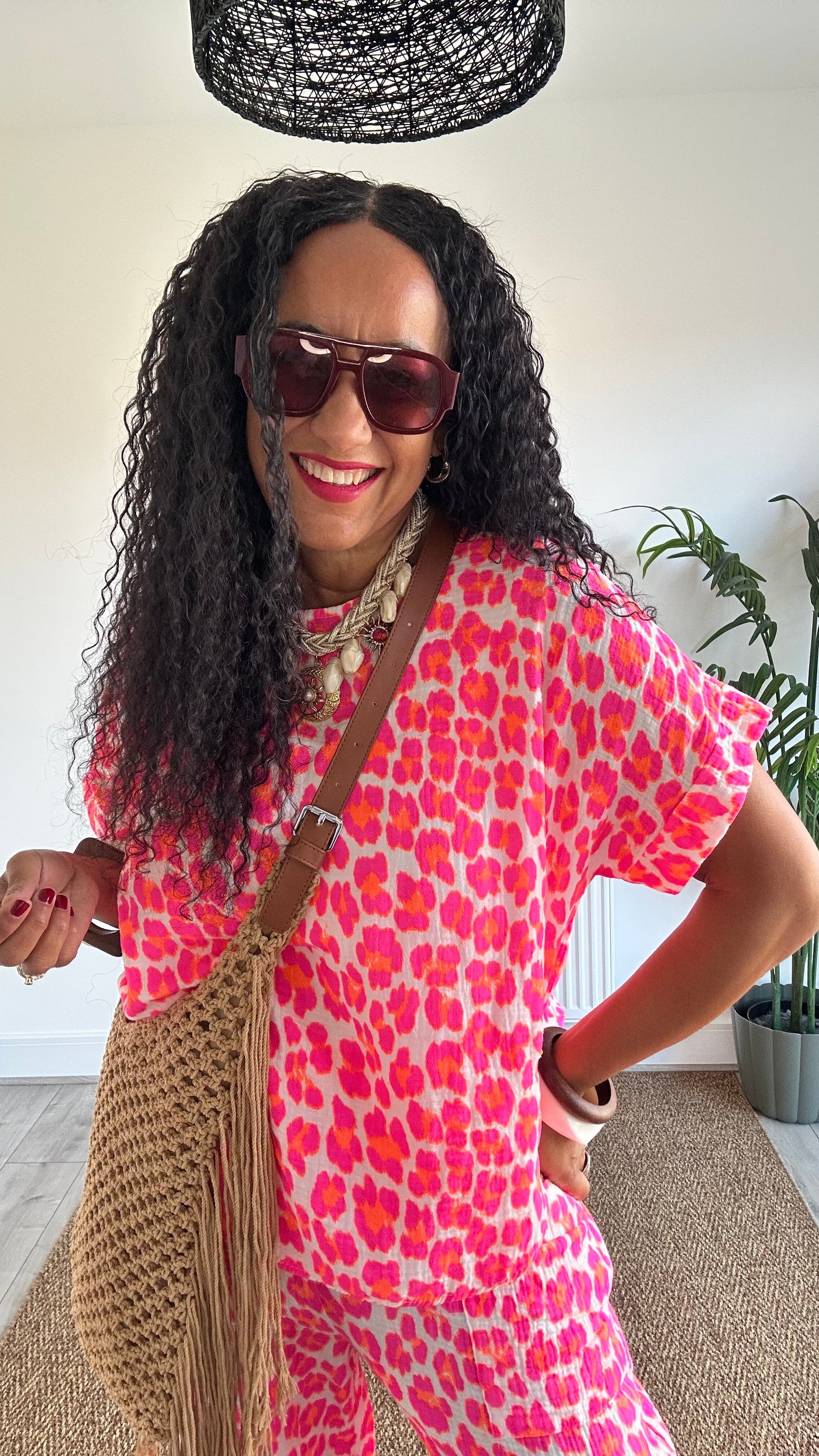 FRUITELLA LUXE LEOPARD T SHIRT NEON PINK LEOPARD *New