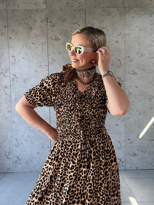 ELAINE LEOPARD PUFF SLEEVE MAXI DRESS *New