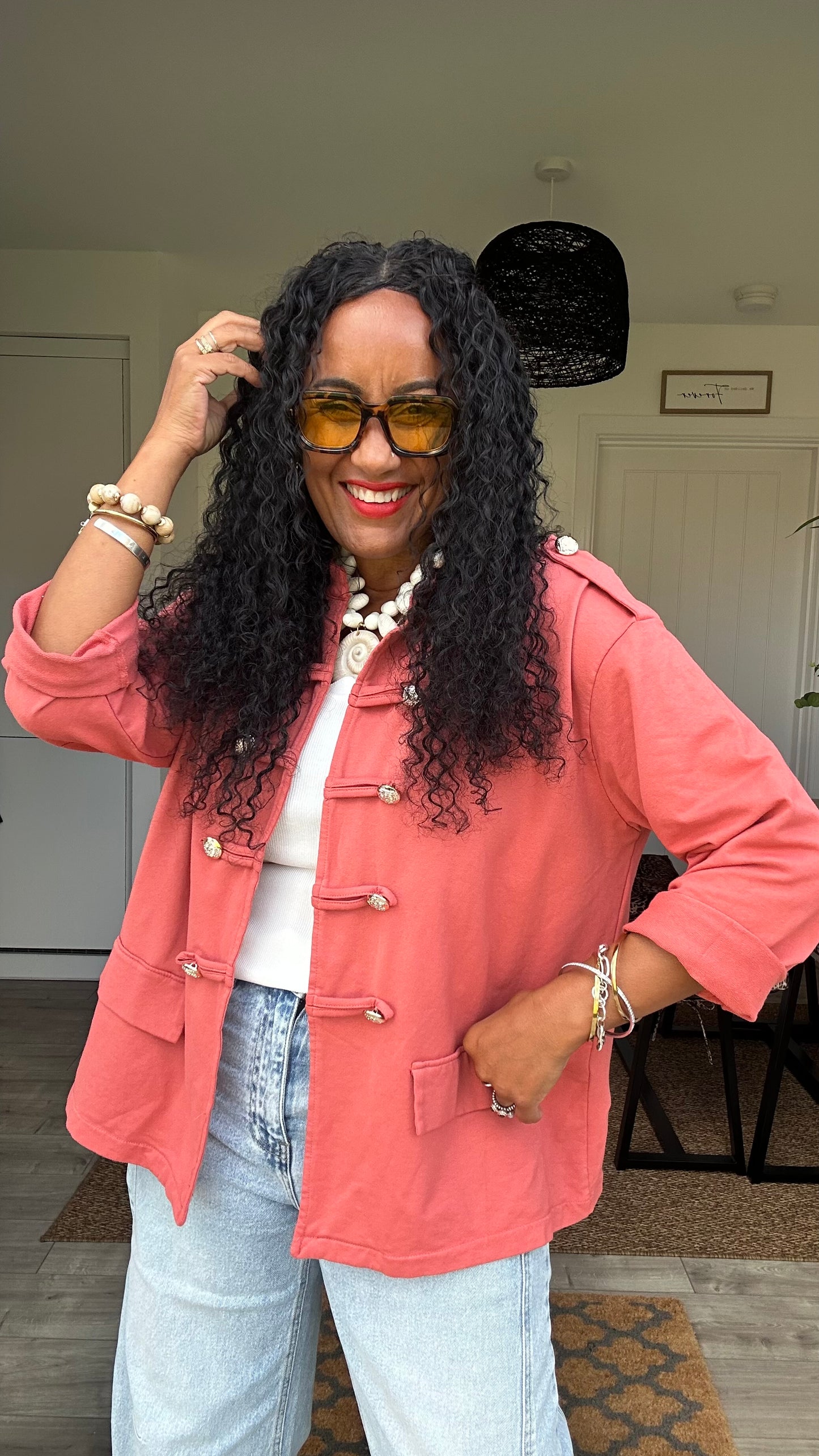 URBAN LUXE MILITARY JACKET CORAL *NEW