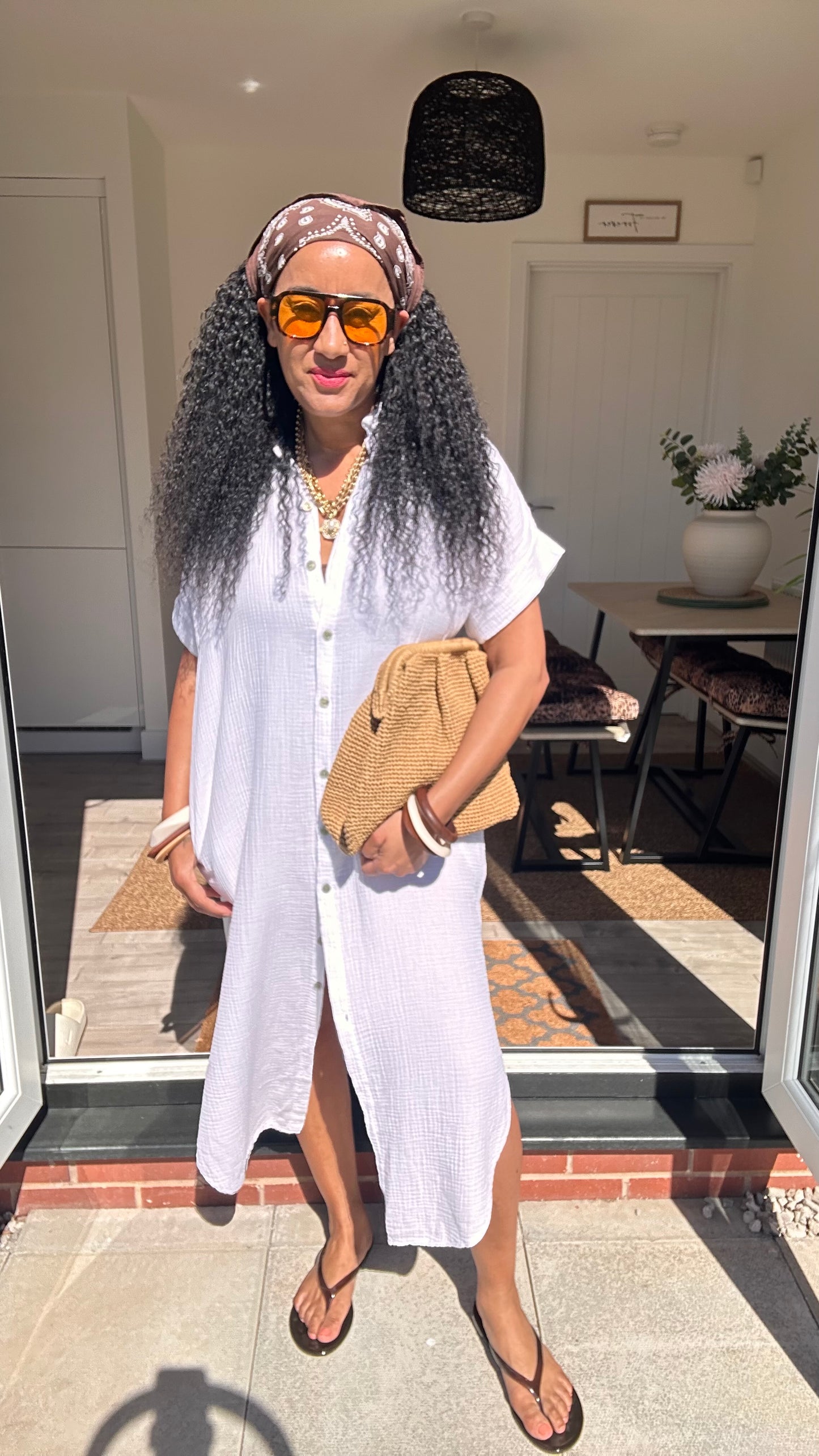 TAYO CHEESECLOTH SHIRT DRESS WHITE *New