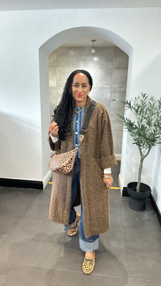 MATILDA OVERSIZED DUSTER BROWN  *New
