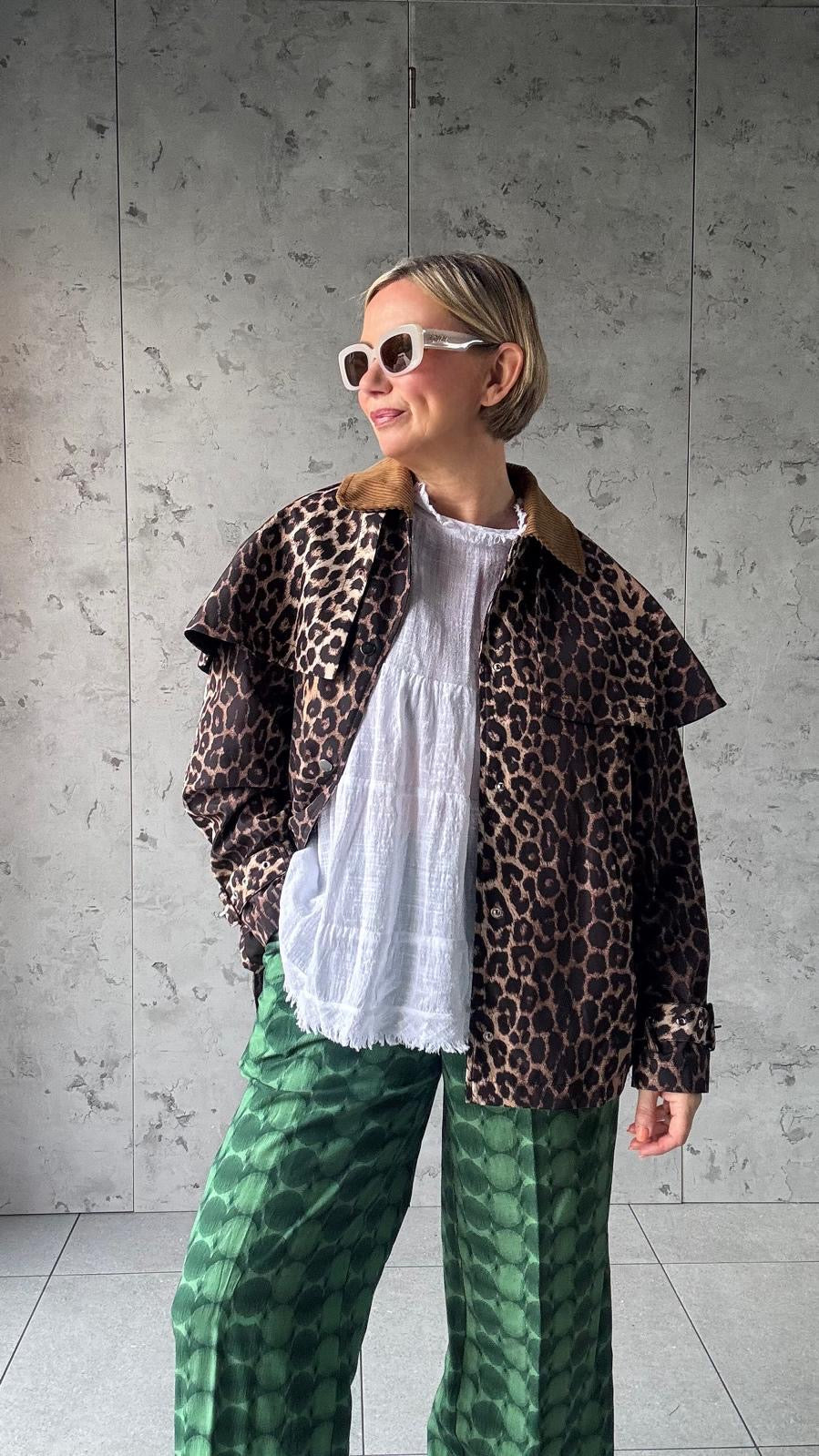 CLAUDETTE LEOPARD CAPE JACKET *New