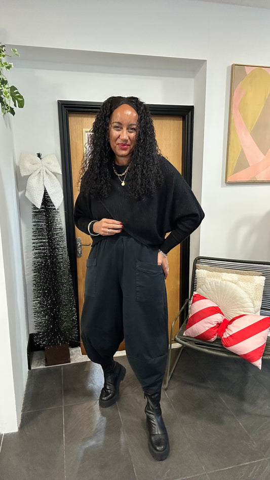 OG DEBORAH POCKET BALLOON TROUSERS BLACK *New