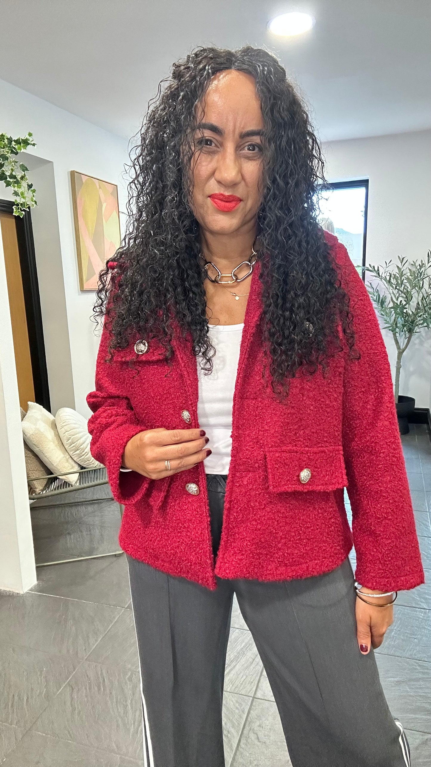 SHERIDAN BOUCLE CRIMSON RED JACKET *New