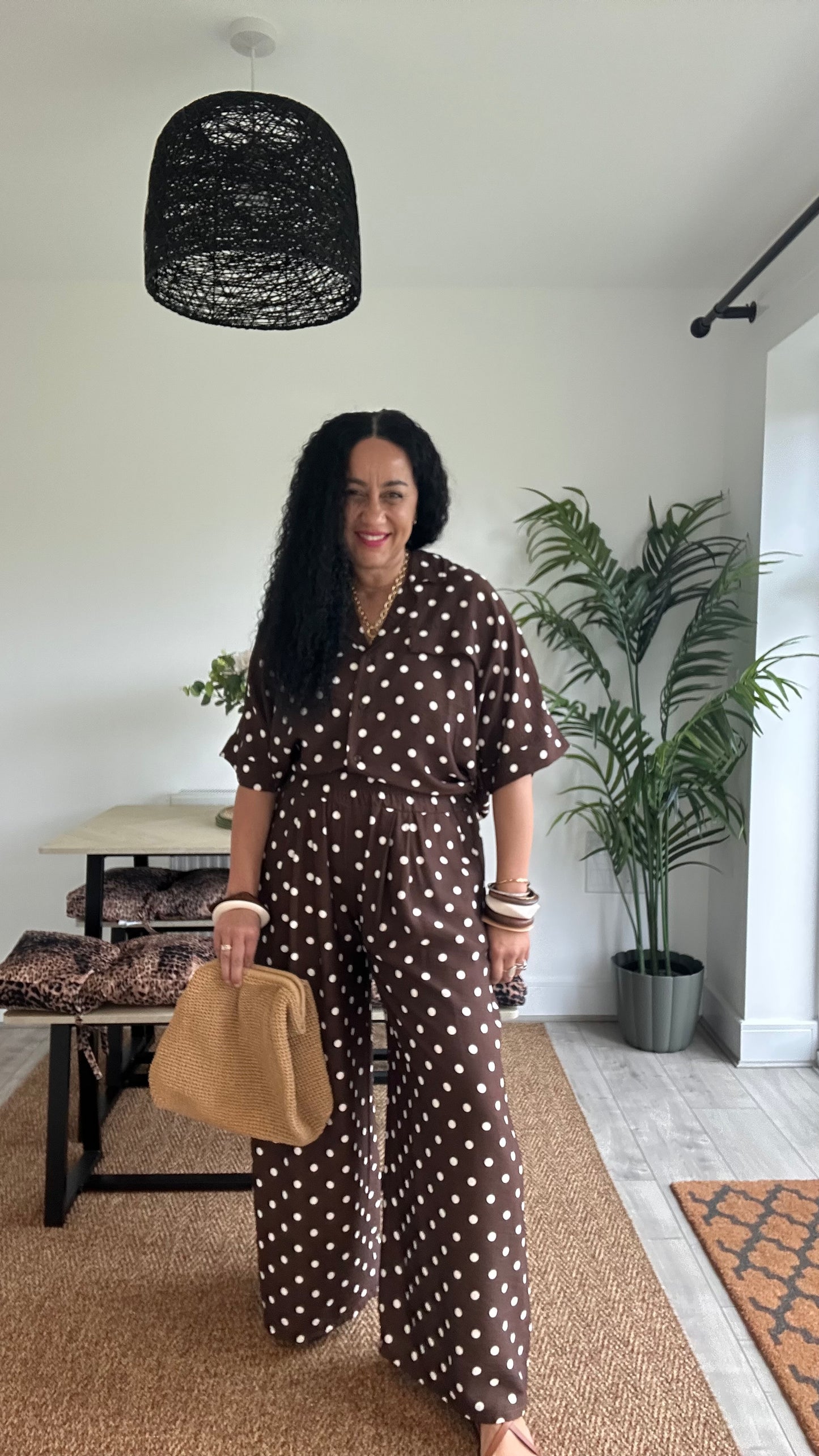 SLVIE POLKA DOT TROUSERS BROWN *New