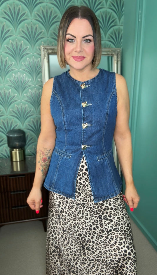 LUCCE DENIM WAIST COAT *New