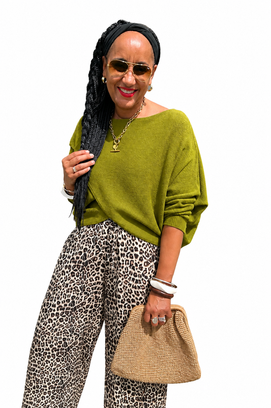 MABLE FRONT CROSS WRAP JUMPER OLIVE 🫒*New