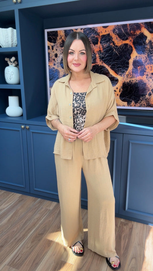 SAHARA RELAXED TROUSERS SAND * New