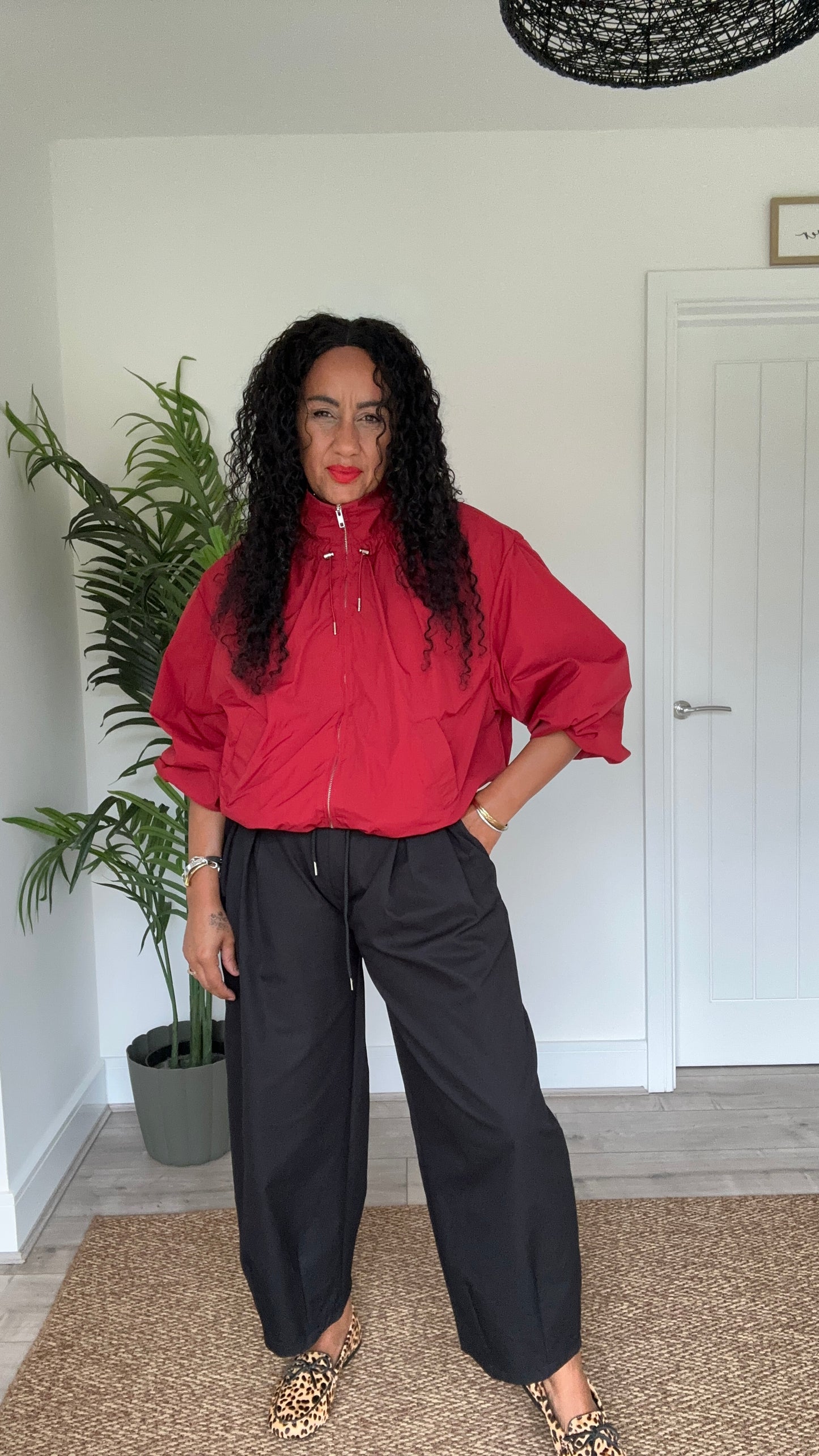 SIMBA BARREL LEG TROUSERS BLACK *New