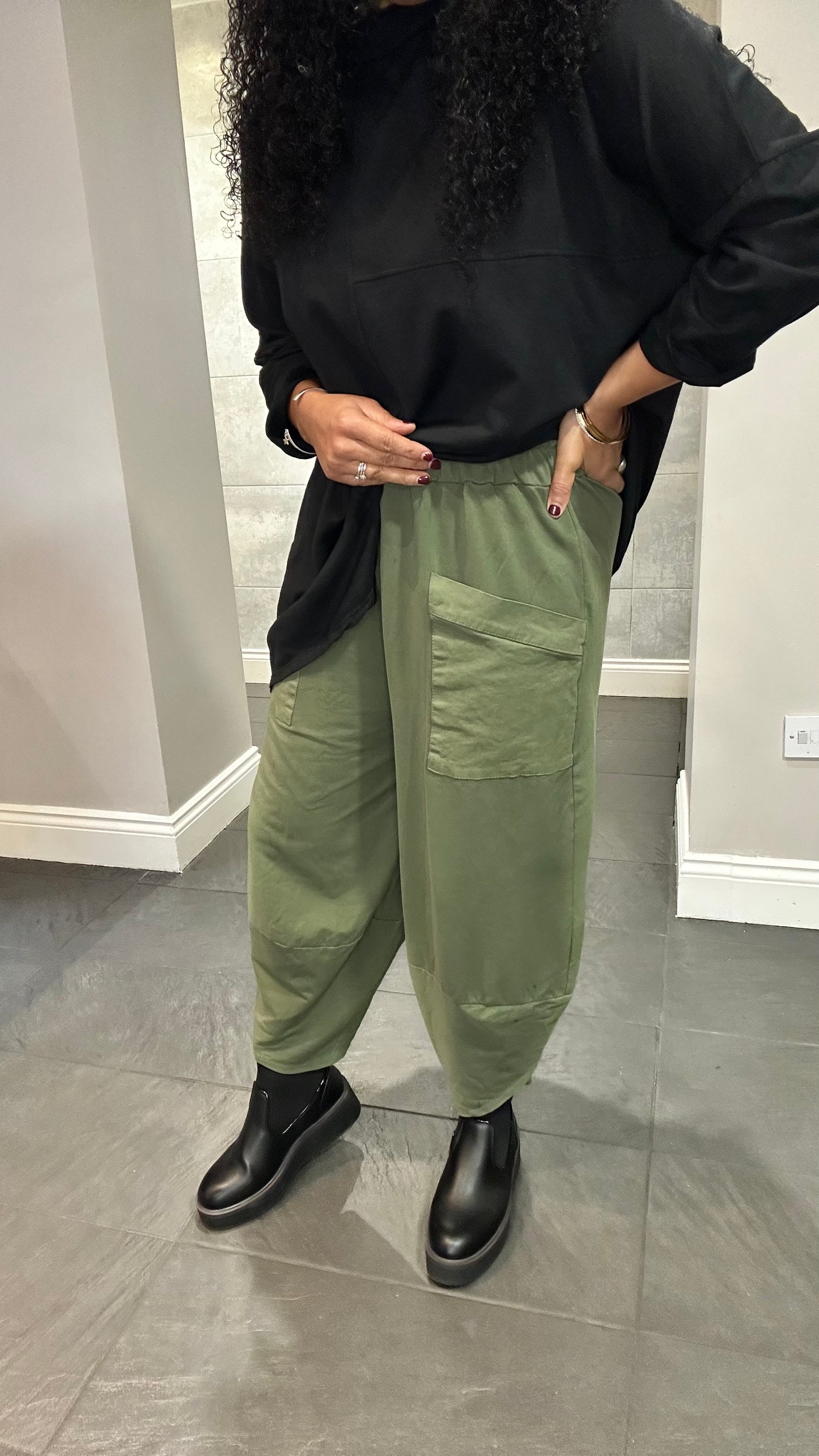 DEBORAH POCKET BALLOON TROUSERS KHAKI *New & Trending