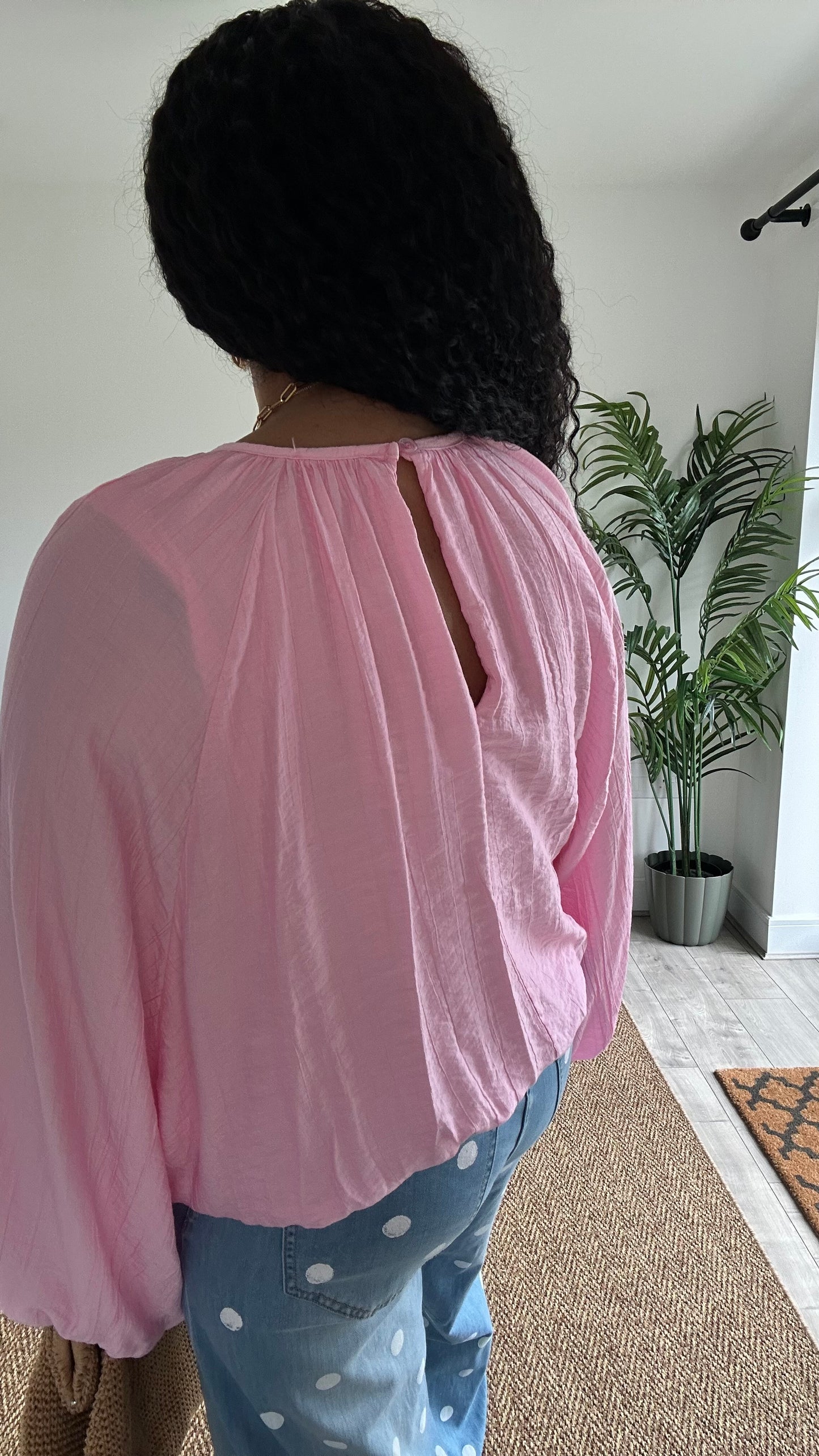 RHIAN BALLOON  SLEEVES BLOUSE PINK *New
