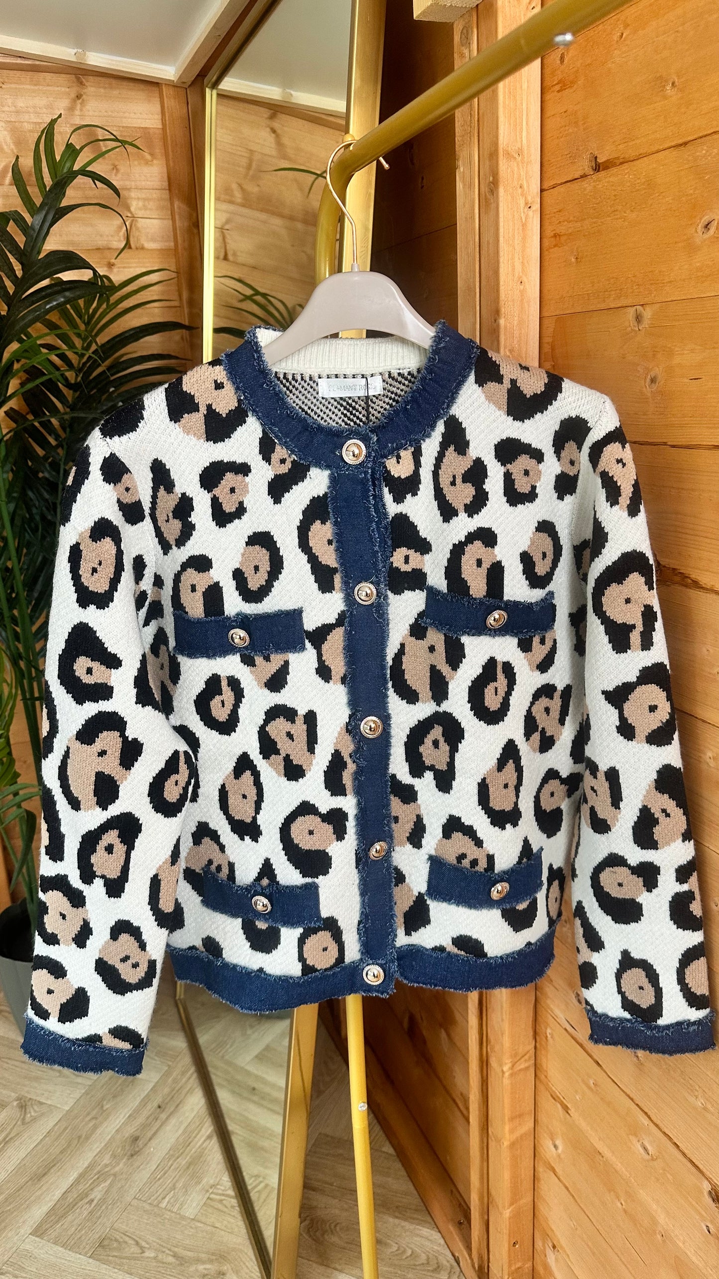 LEXI LEOPARD DENIM CARDIGAN *New