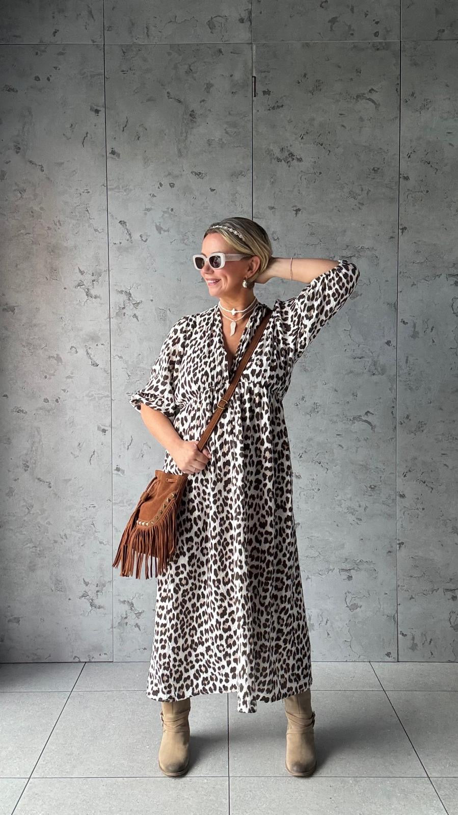 FRUITELLA LEOPARD PRINT MAXI DRESS *New