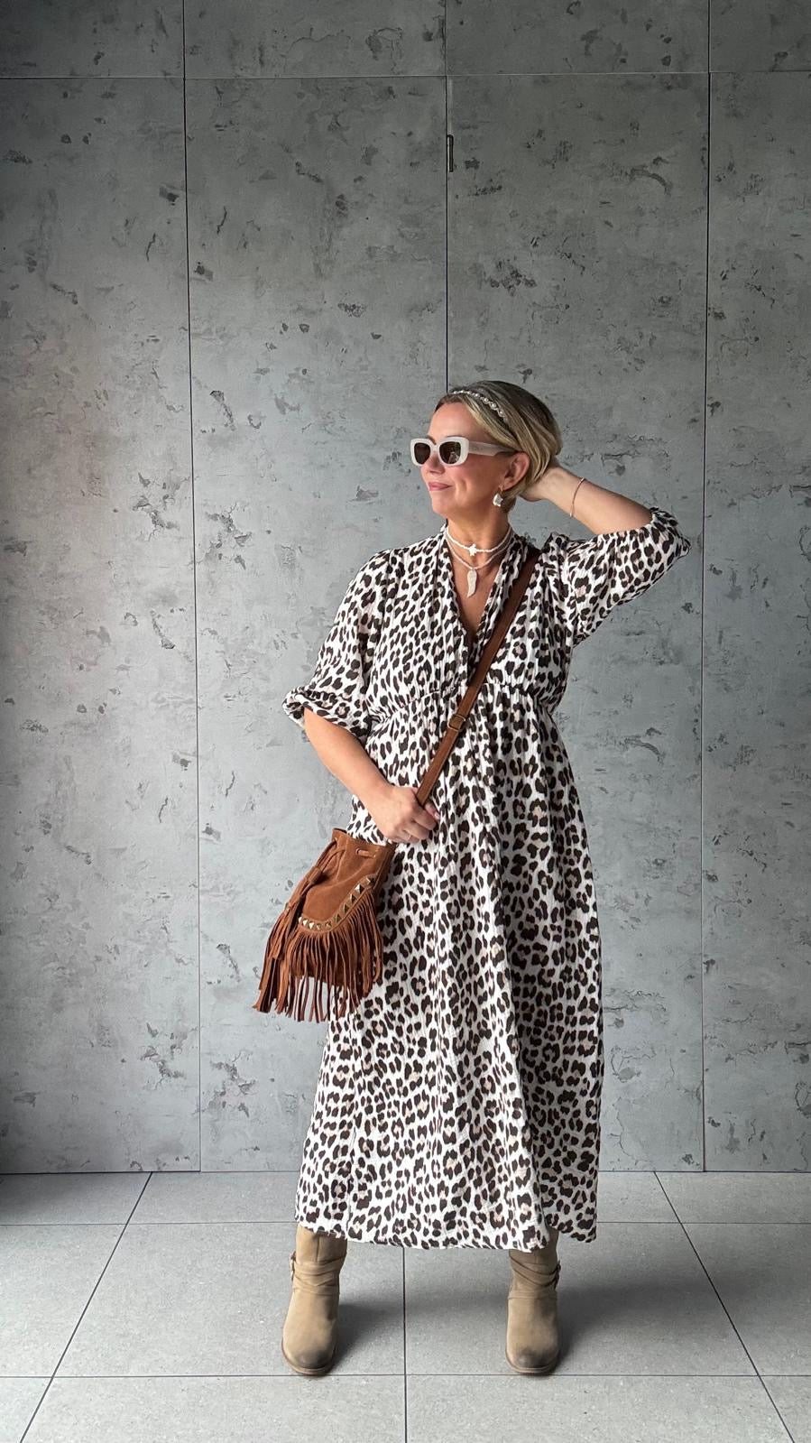 FRUITELLA LEOPARD PRINT MAXI DRESS *New