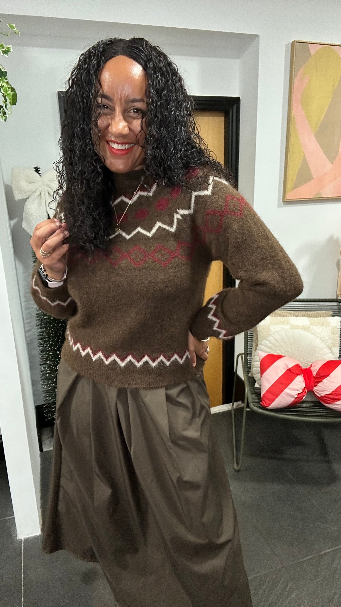 NORDIC JUMPER DEEP BROWN *NEW