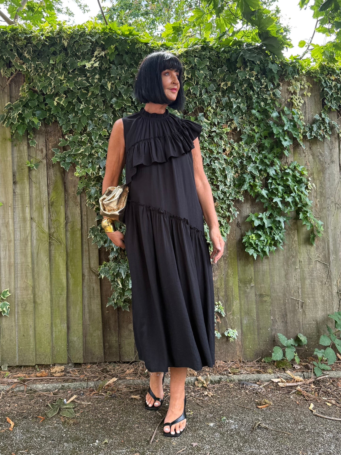 FLOWETRY FRILL MAXI DRESS BLACK *New
