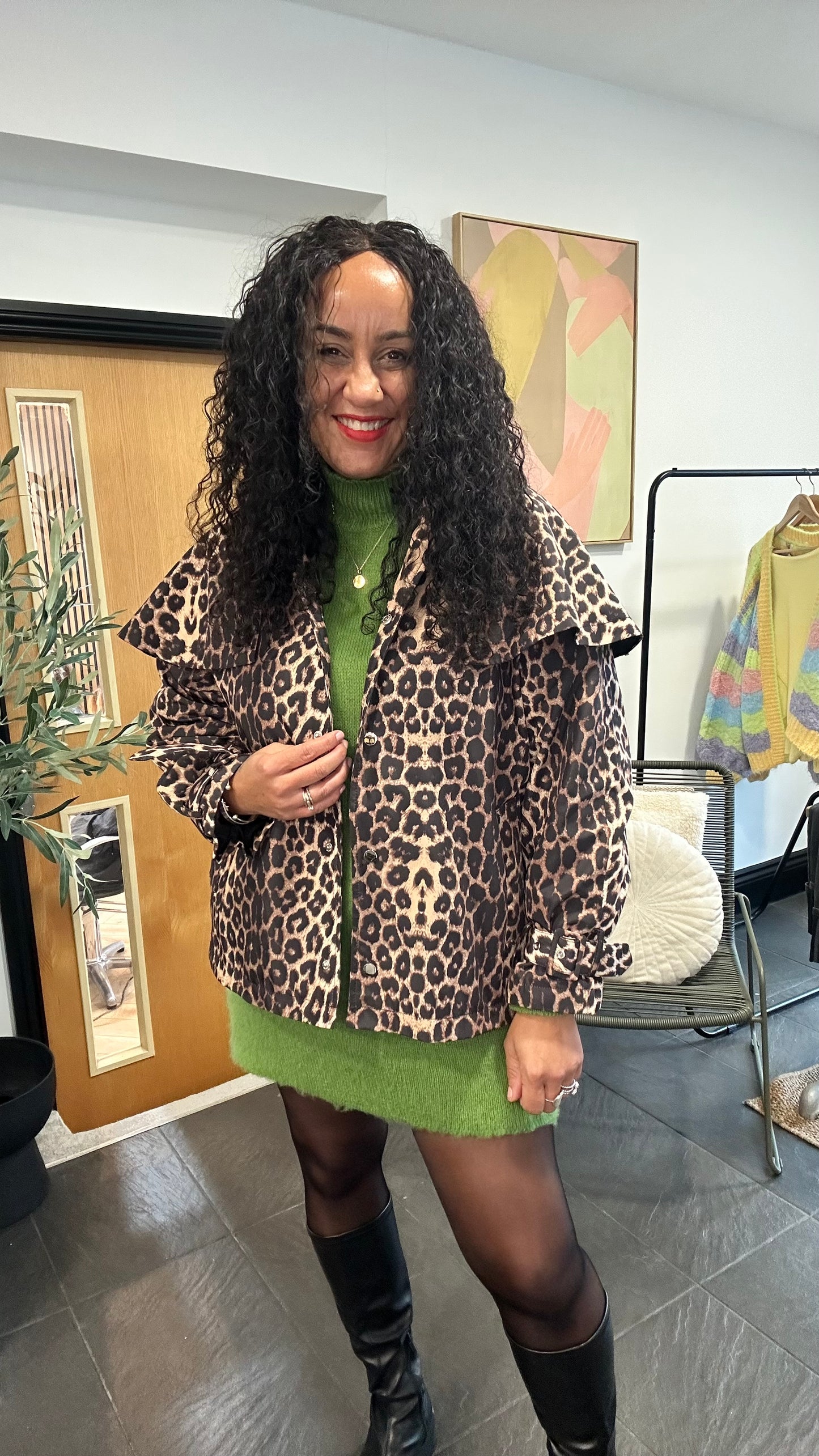 CLAUDETTE LEOPARD CAPE JACKET *New