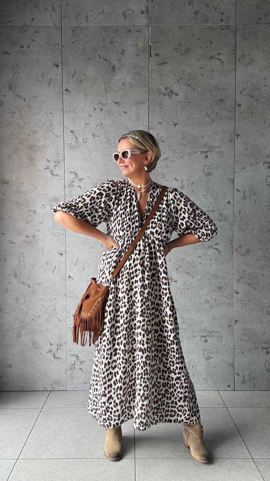 FRUITELLA LEOPARD PRINT MAXI DRESS *New