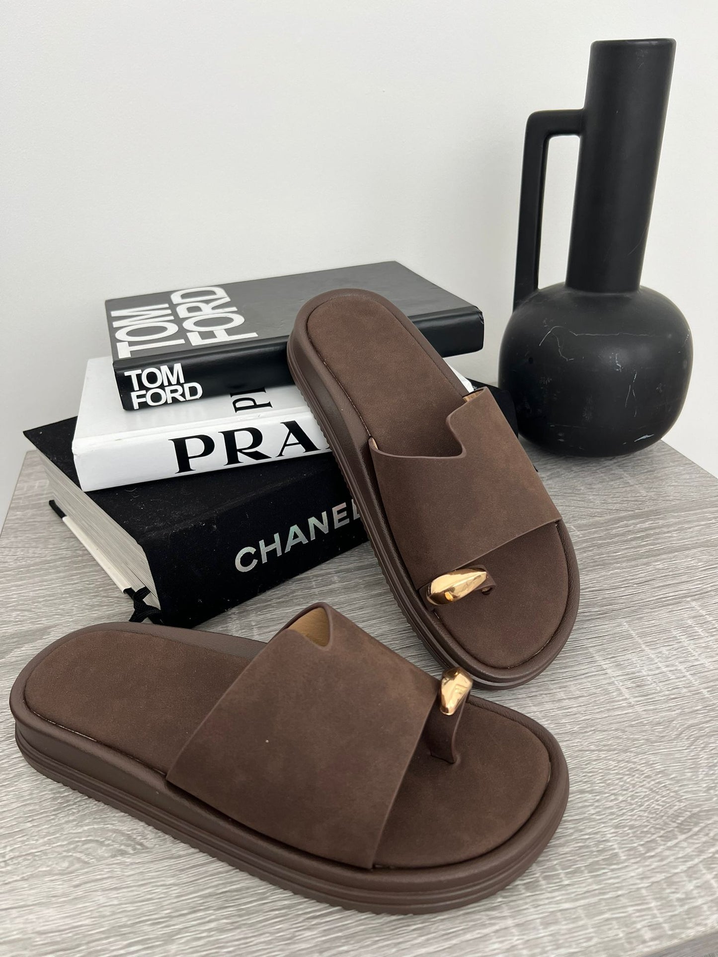 SALE HEATHER SLIDER SANAL DEEP BROWN 581