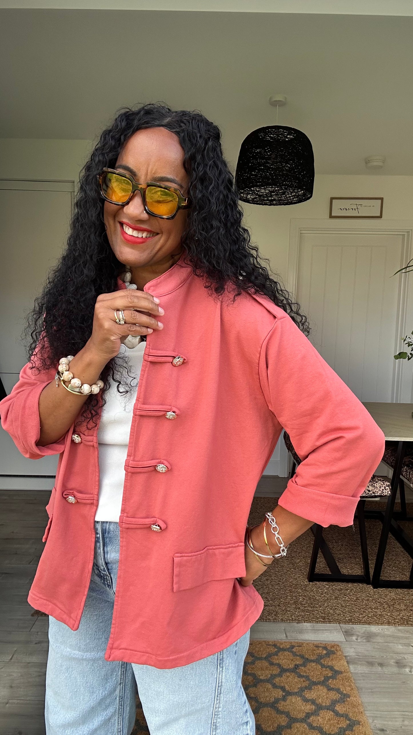 URBAN LUXE MILITARY JACKET CORAL *NEW