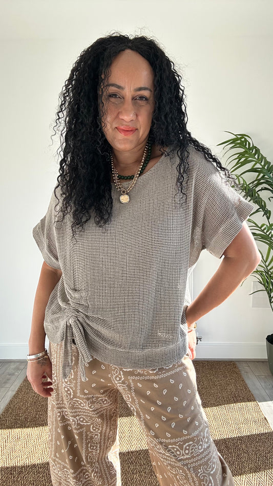 SAMMIE WAFFLE TOPS MOCHA *New