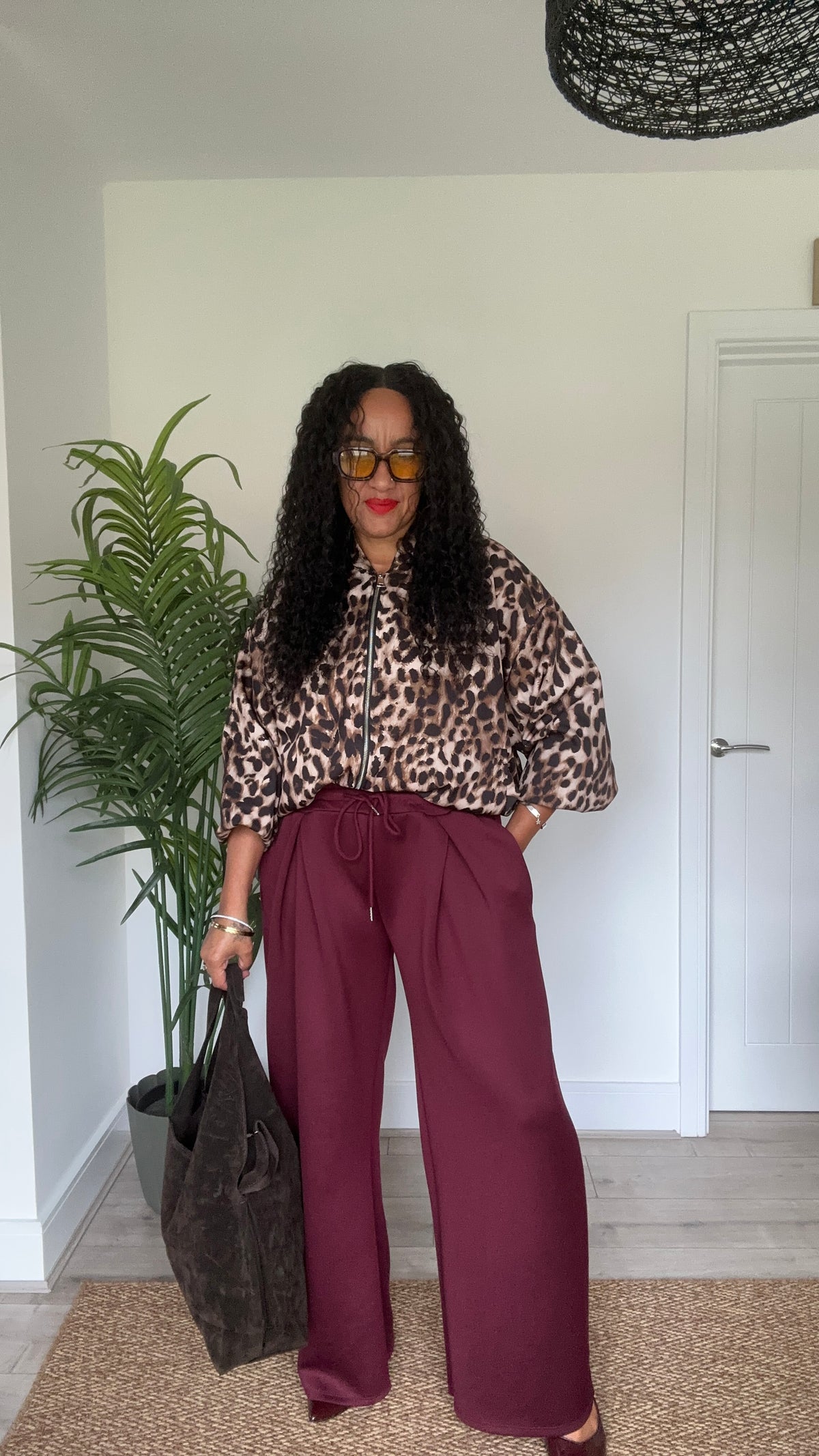 EVERYDAY WIDE LEG JOGGERS MULBERRY *New