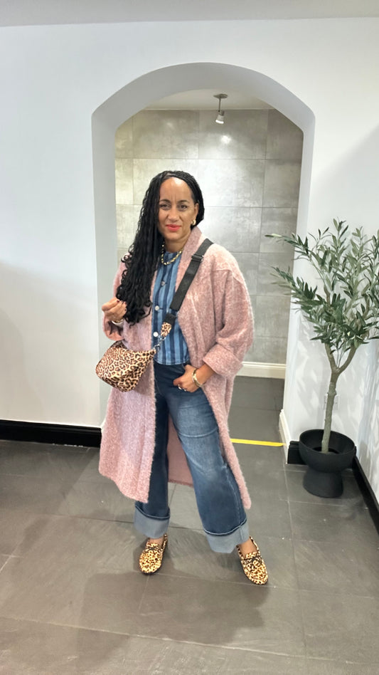 MATILDA OVERSIZED DUSTER PINK *New