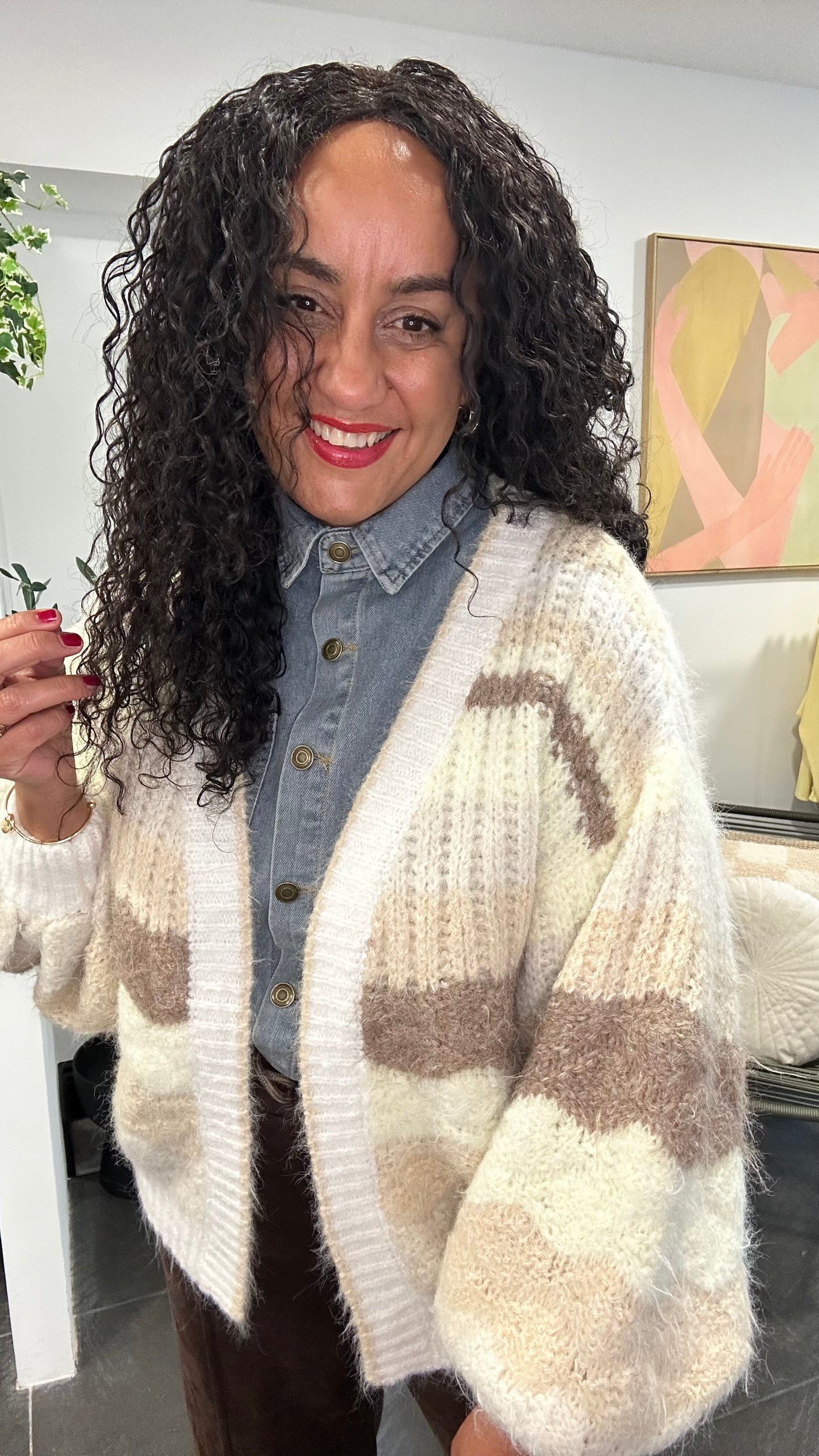 BRI RAINBOW CLOUD CARDIGAN VANILLA LATTE *New