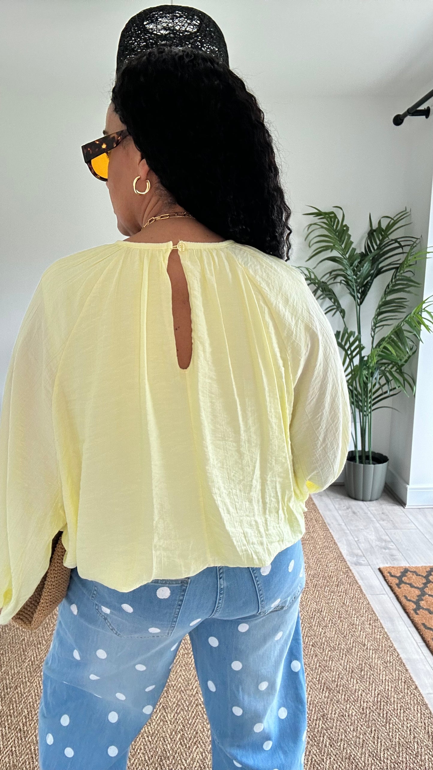 RHIAN  BALLOON  SLEEVES BLOUSE LEMON *New