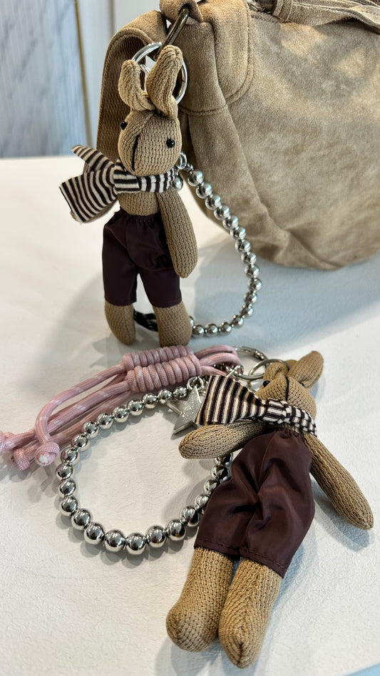 RABBIT BUNNY KEYRING BAG CHARM CHARM PINK  *New