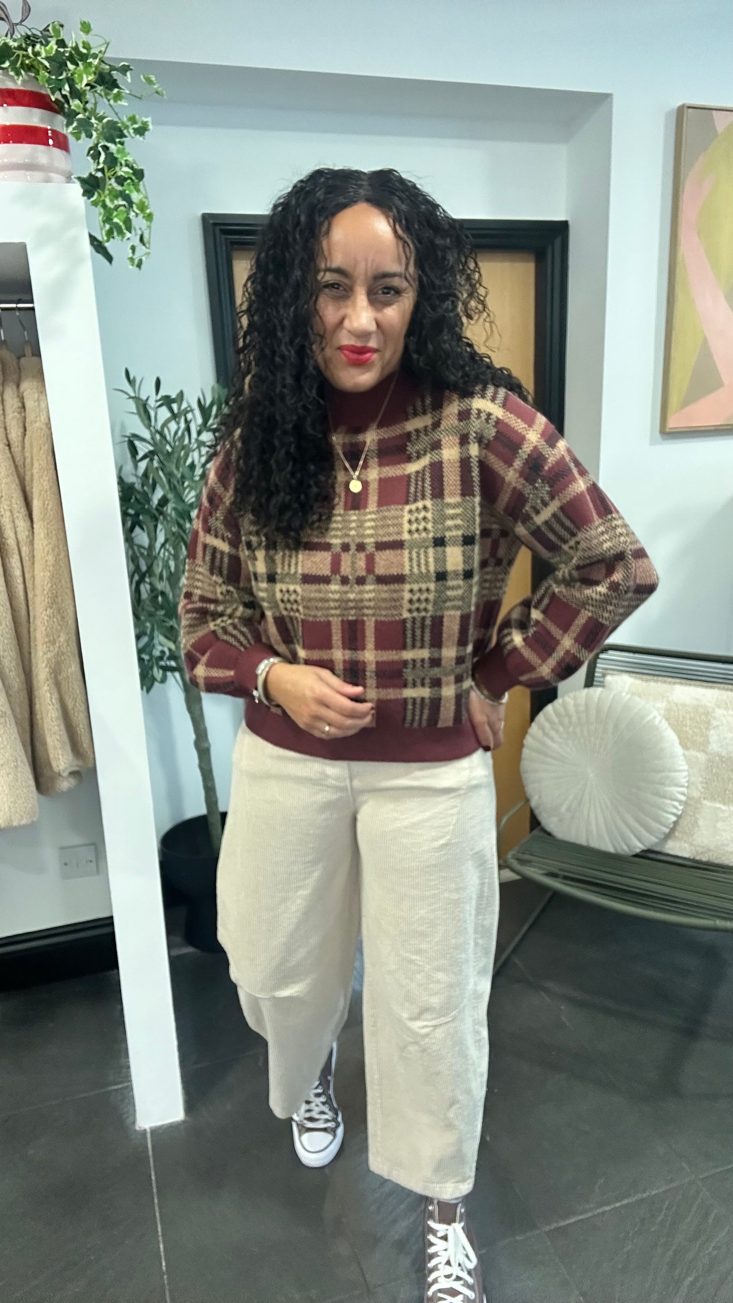 GRASMERE CORDUROY TAPERED BARREL LEG TROUSERS IVORY *NEW