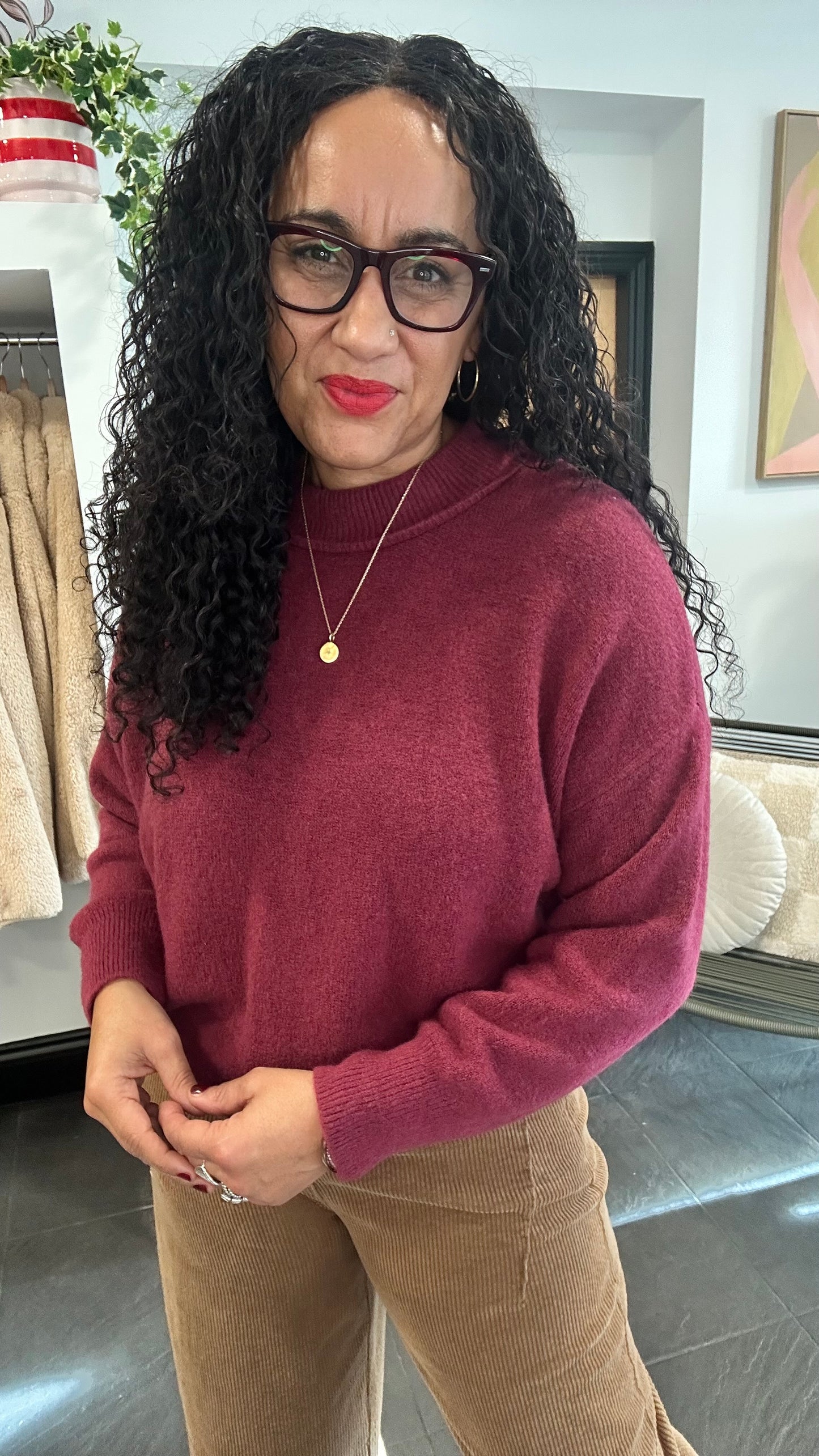 KESWICK ROUND NECK JUMPER MULBERRY *New