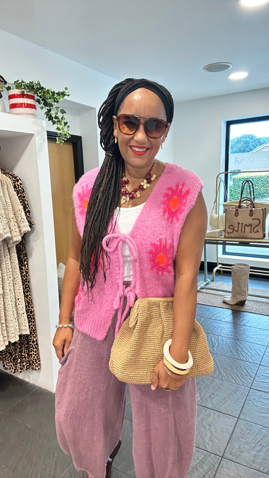 SALE SUNBURST GILET CANDY PINK