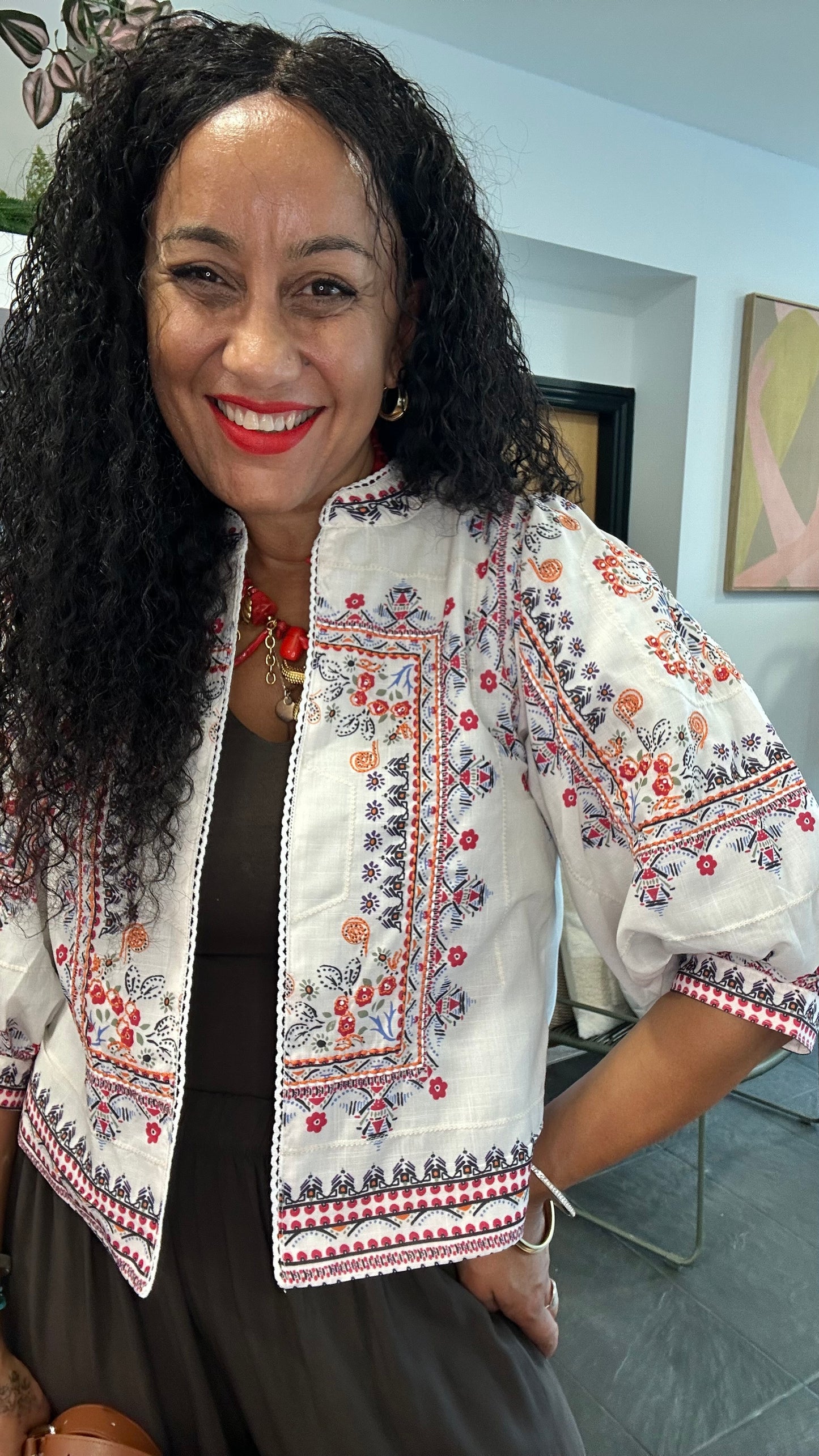 BLOSSOM EMBROIDERED LINED  JACKET *New
