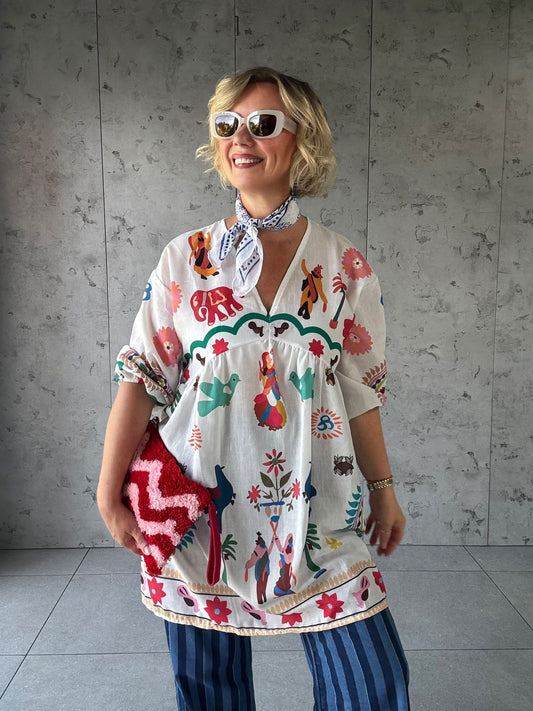 SALE CLEO SMOCK DRESS WHITE