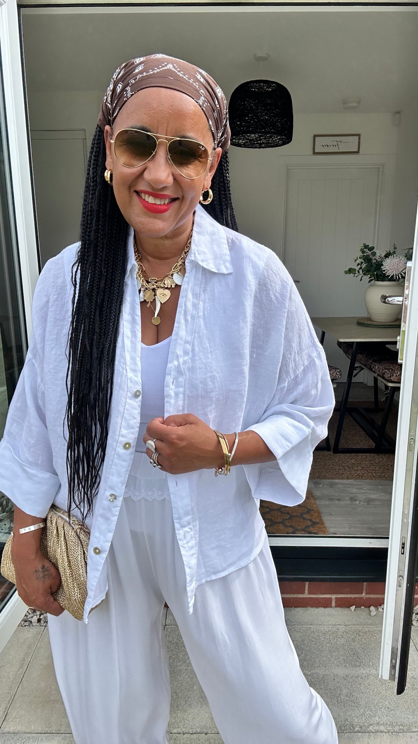 IMANI ESSENTIAL LINEN SHIRT WHITE *New