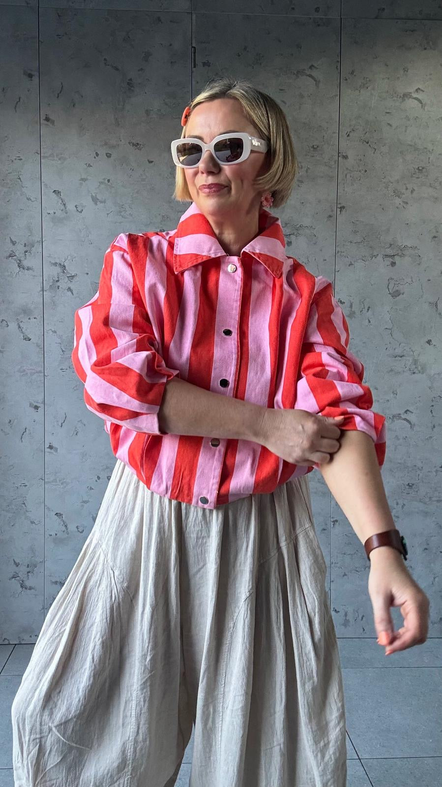 CANDY STRIPE DENIM JACKET *New