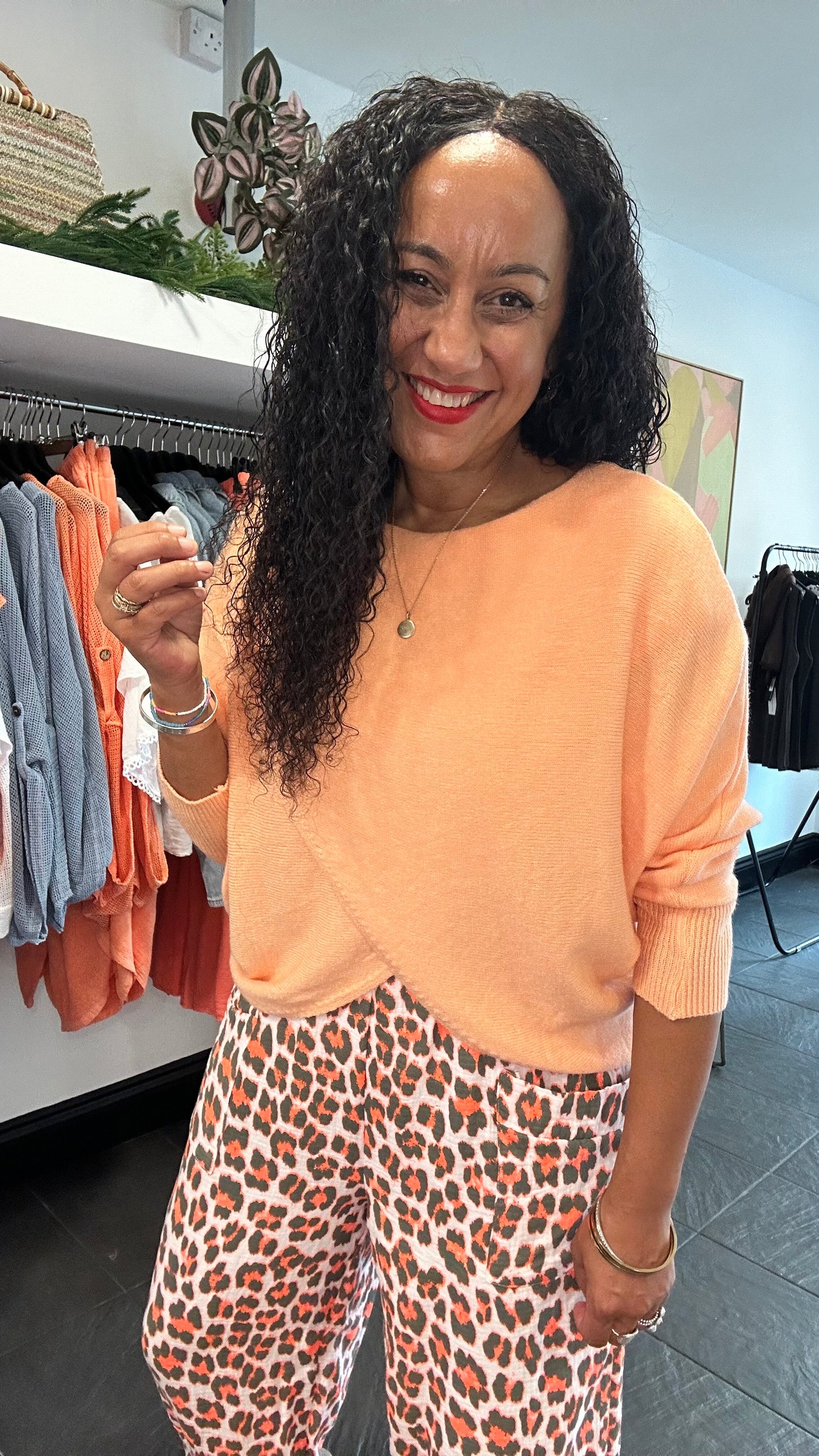 MABLE FRONT CROSS WRAP JUMPER ORANGE 🍊 *New