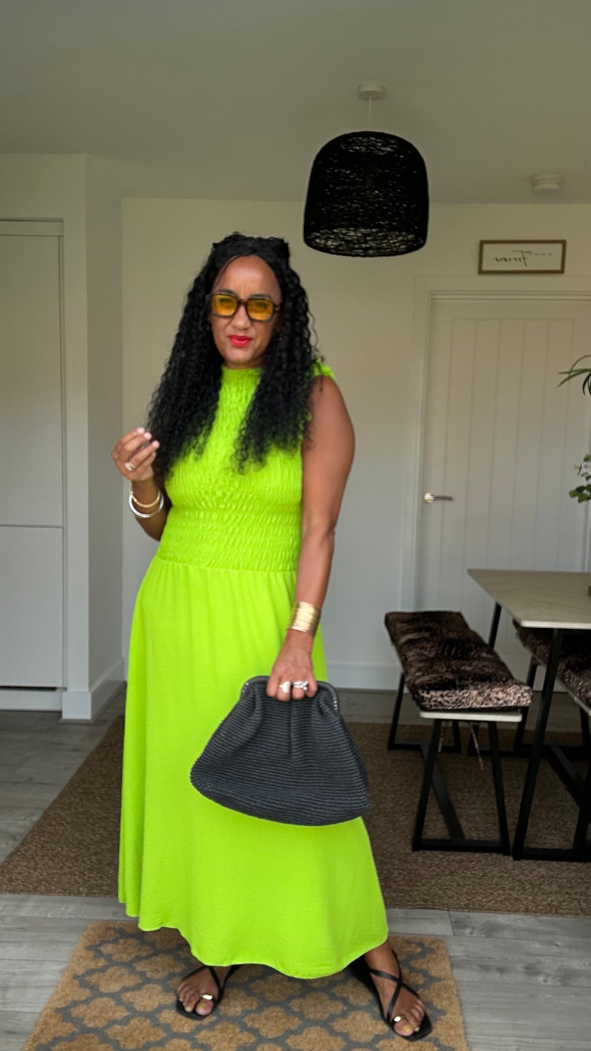 SALE SINITA SHEARED BODICE MAXI DRESS LIME 🍋‍🟩