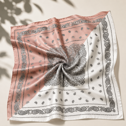 SILK FEEL BANDANNA - SCARF BLUSH *New