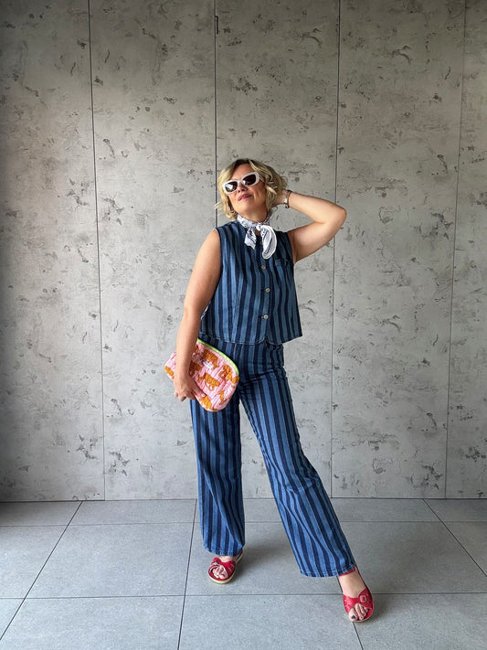 JAZ DENIM BLUE STRIPE JEANS *New